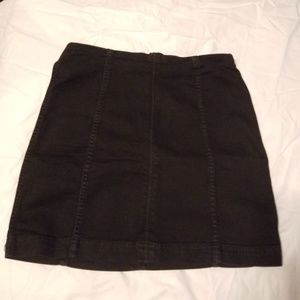 Free People black denim skirt